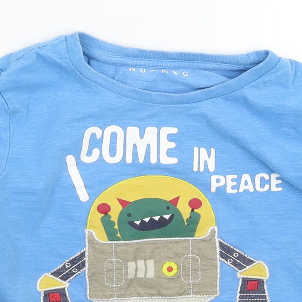 Nutmeg Boys Blue   Basic T-Shirt Size 3-4 Years