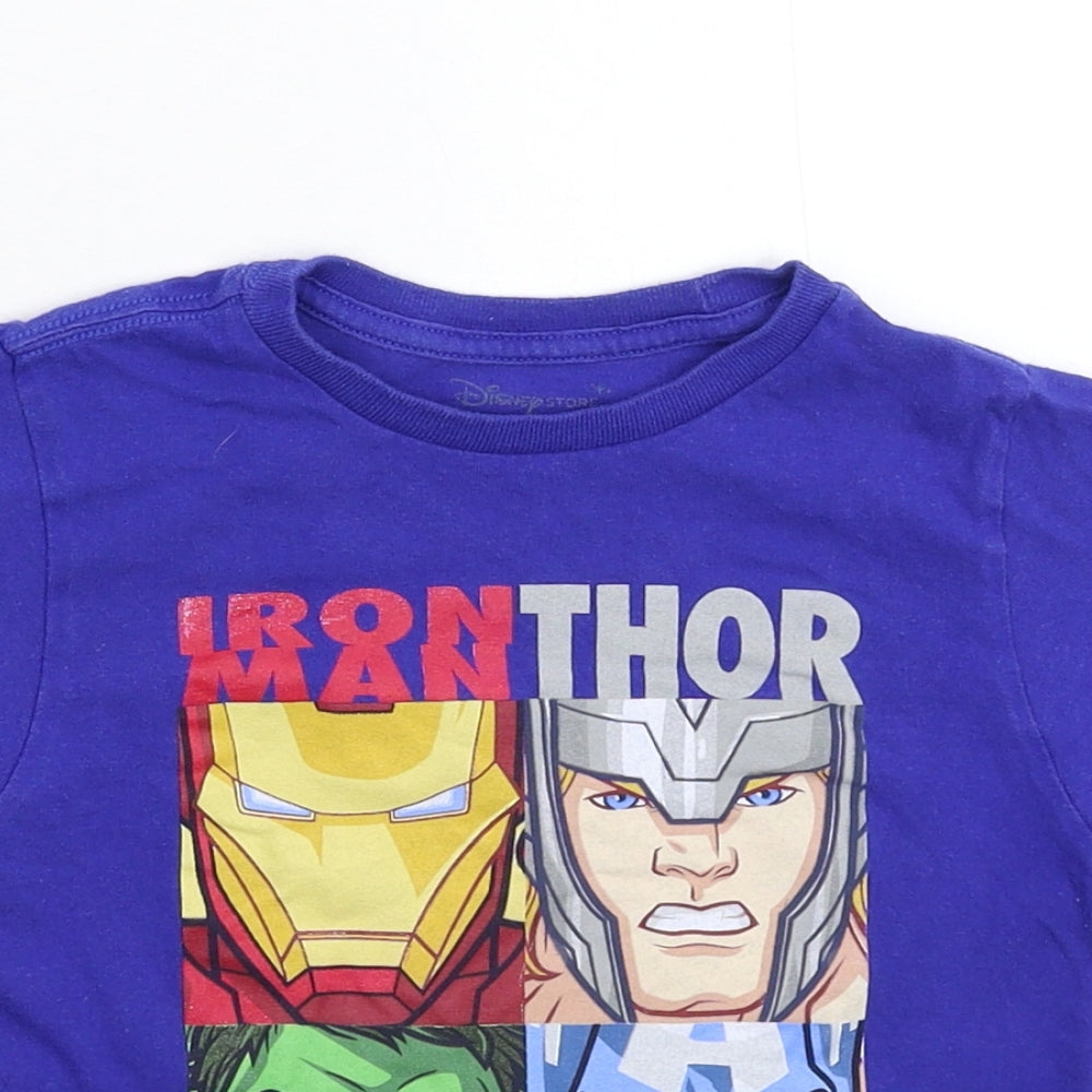 Marvel Boys Blue   Basic T-Shirt Size 4 Years