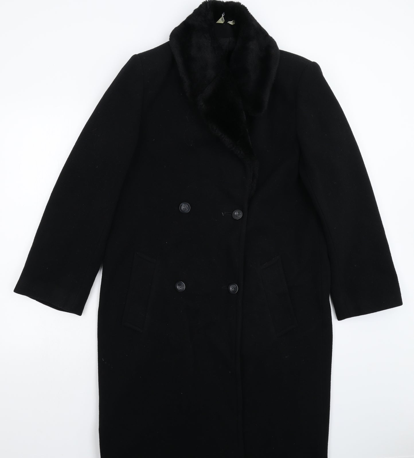 George Womens Black   Overcoat Coat Size L