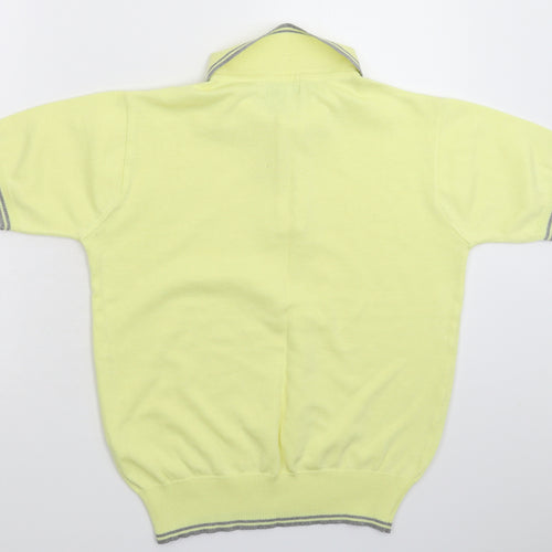 Lewis & Finch Mens Yellow  Knit  Polo Size S