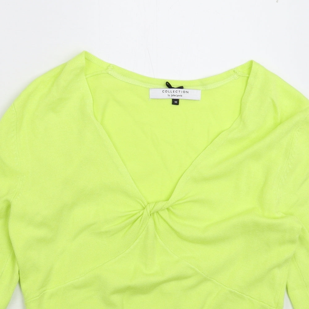 John Lewis Womens Green  Knit Pullover Jumper Size 10
