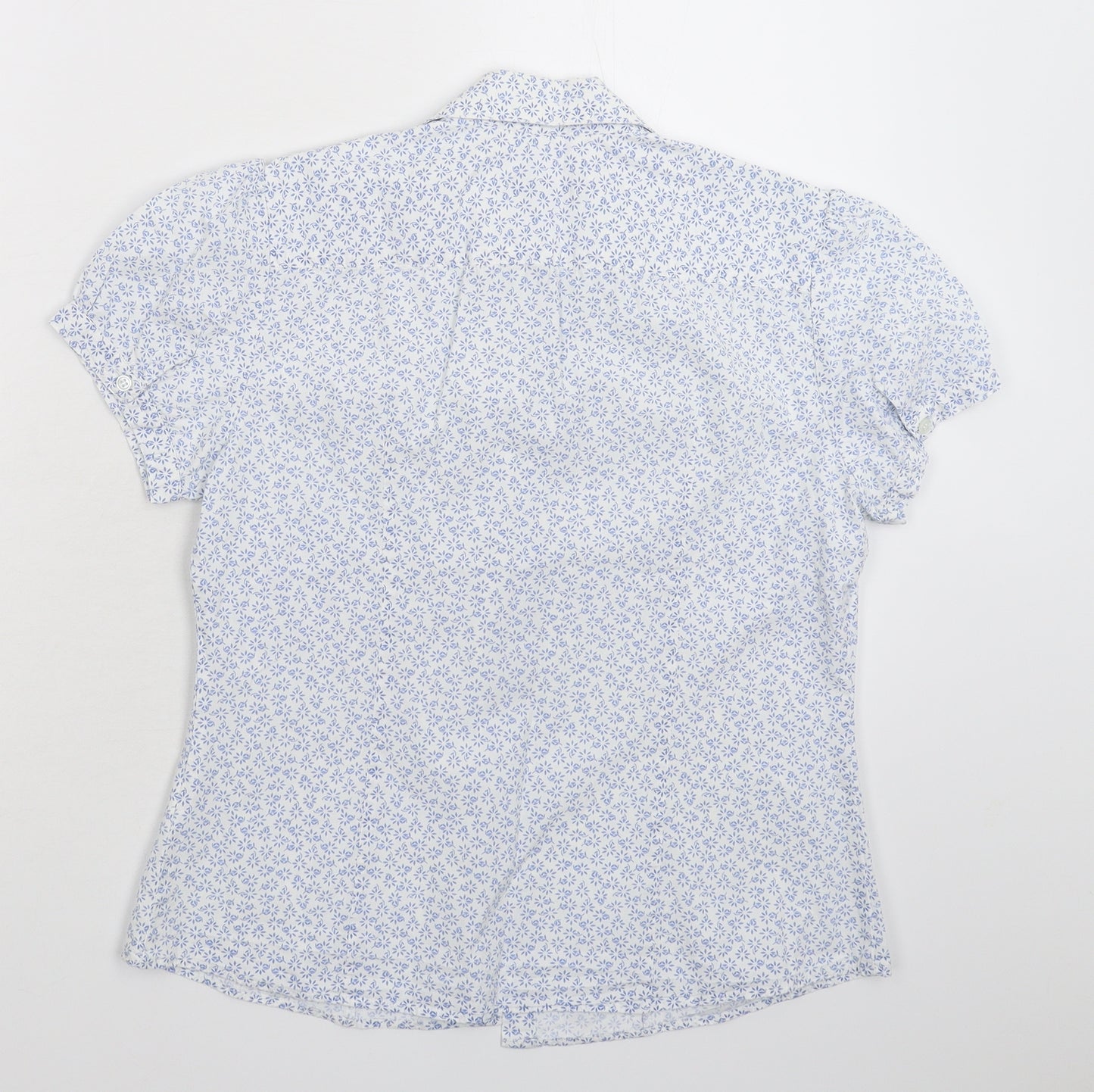 Austin Reed Womens White Floral  Basic Button-Up Size 10