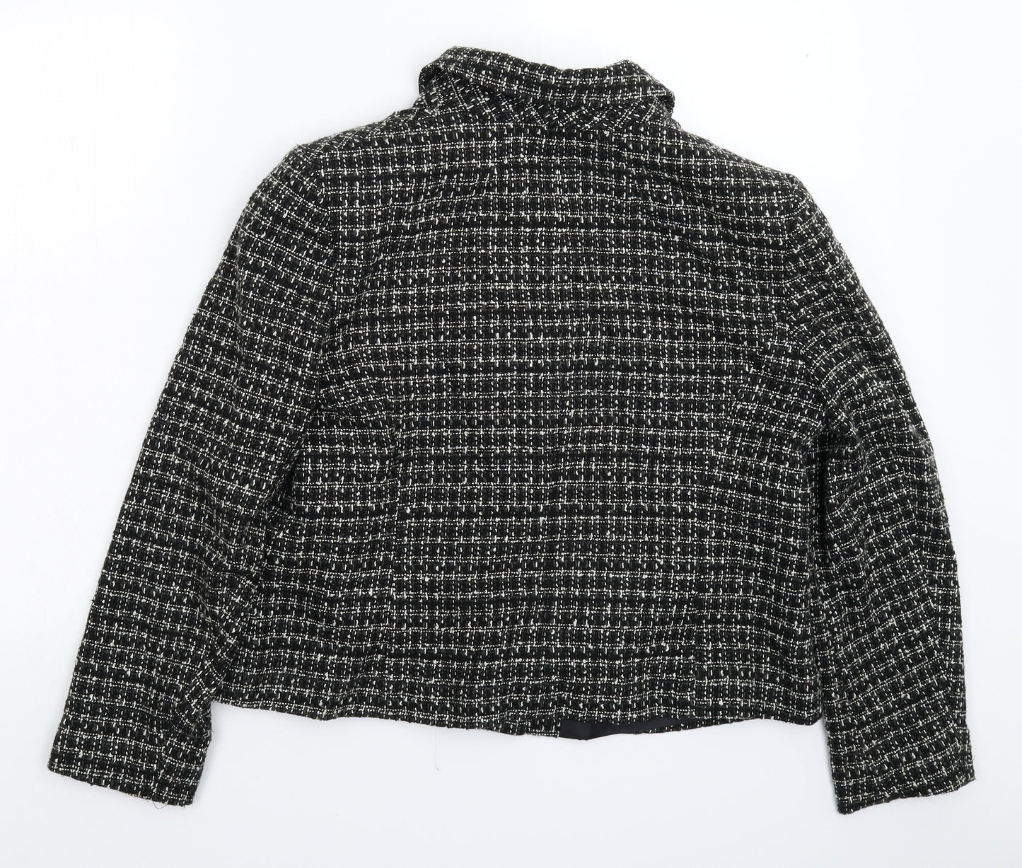 M&Co Womens Black Check  Jacket Blazer Size 14