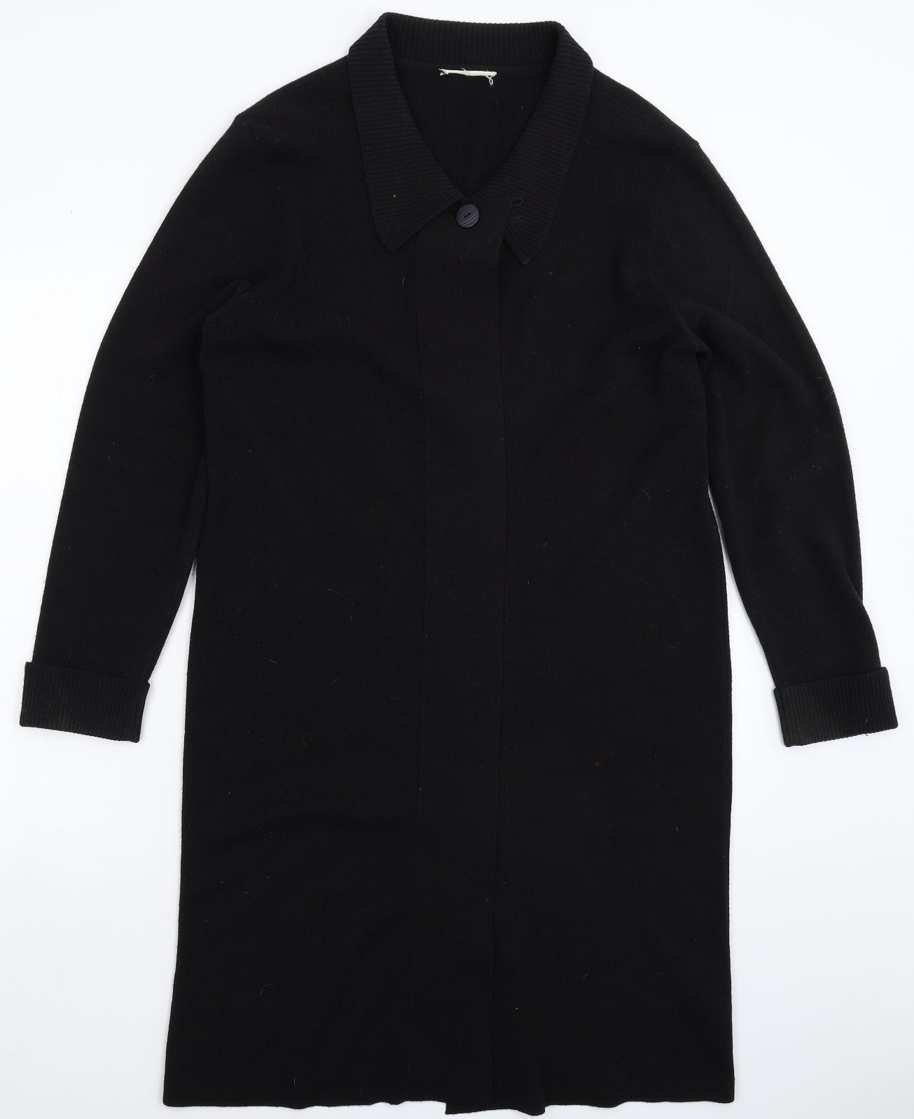 BHS Womens Black  Knit Overcoat Coatigan Size 16