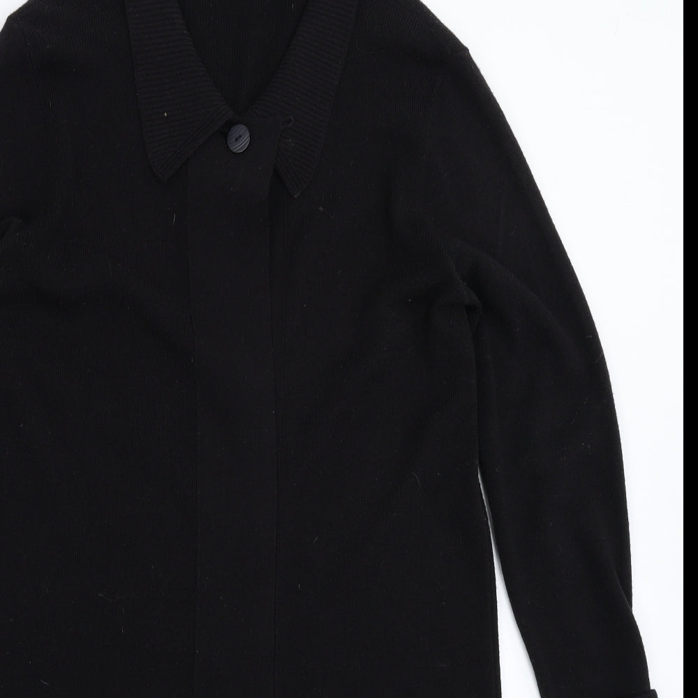 BHS Womens Black  Knit Overcoat Coatigan Size 16