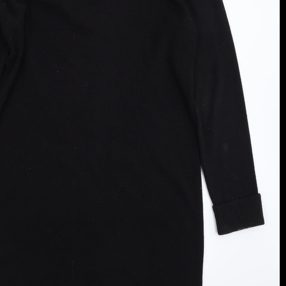 BHS Womens Black  Knit Overcoat Coatigan Size 16