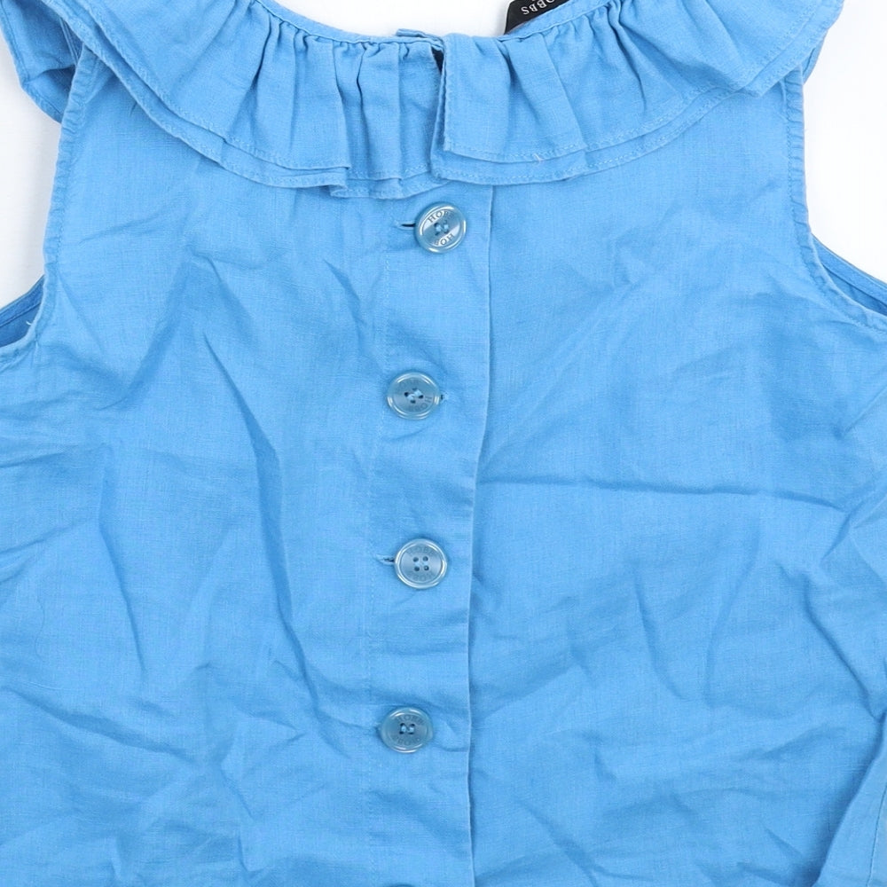 Hobbs Womens Blue   Basic Button-Up Size 10