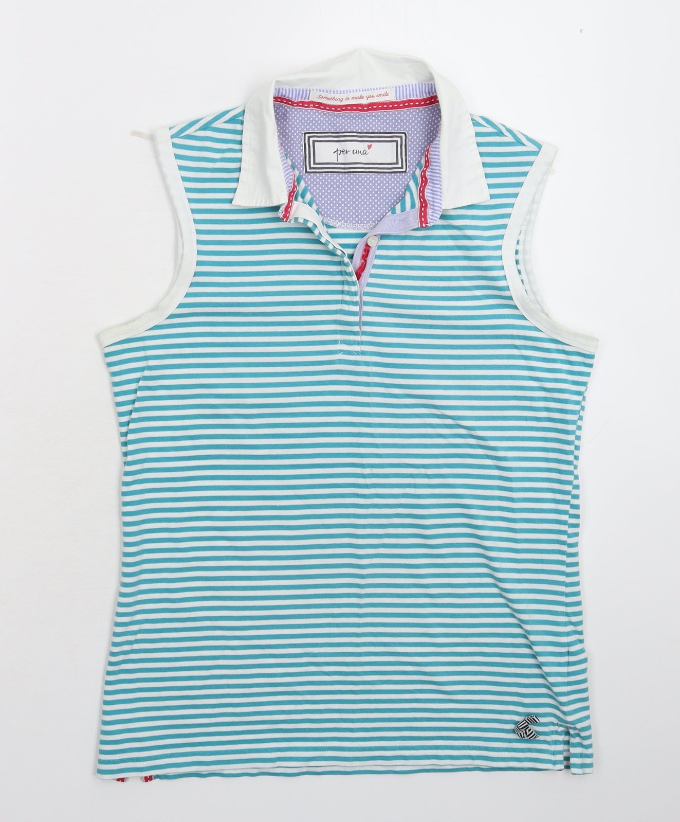 Per Una Womens Multicoloured Striped  Basic Tank Size 10