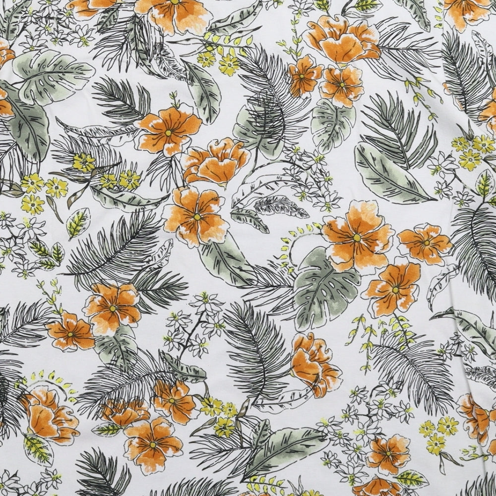 Isle Womens White Floral  Basic T-Shirt Size 20