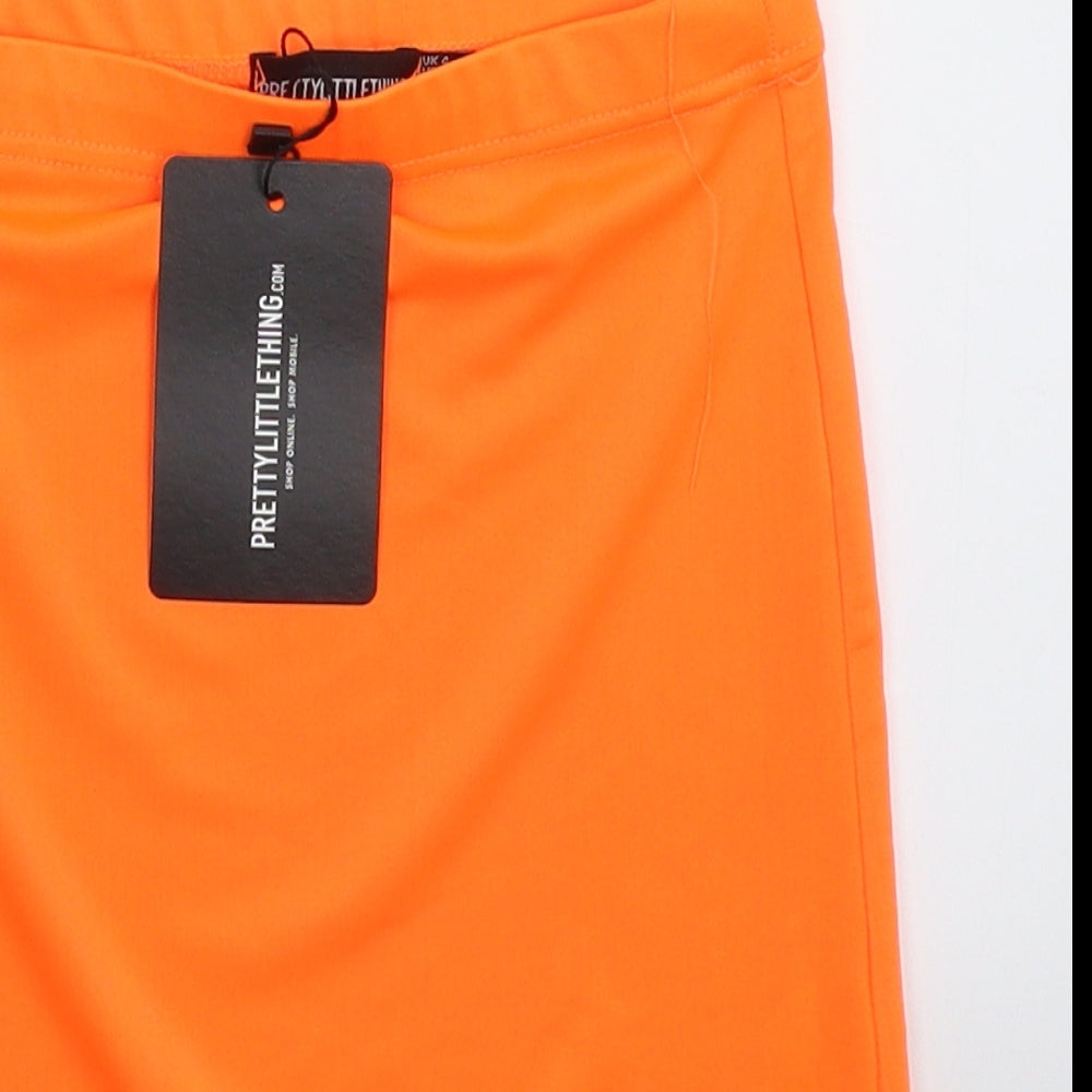 PRETTYLITTLETHING Womens Orange   Mini Skirt Size 4