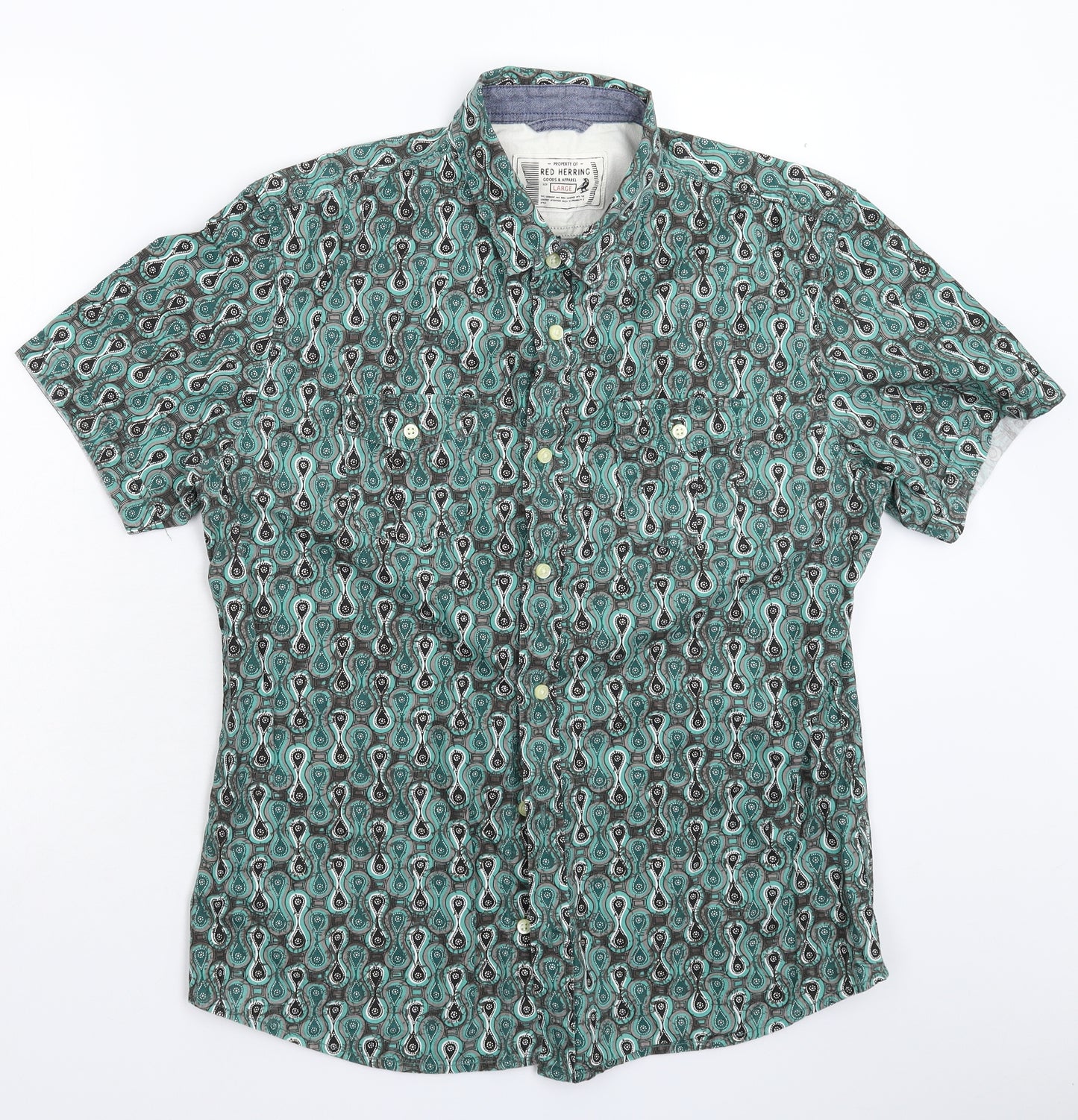 Red Herring Mens Multicoloured    Button-Up Size L
