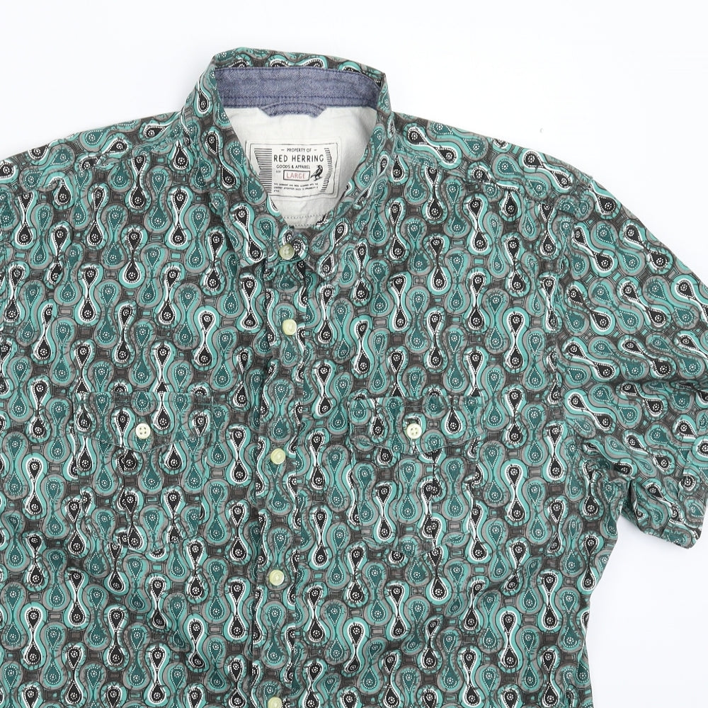 Red Herring Mens Multicoloured    Button-Up Size L