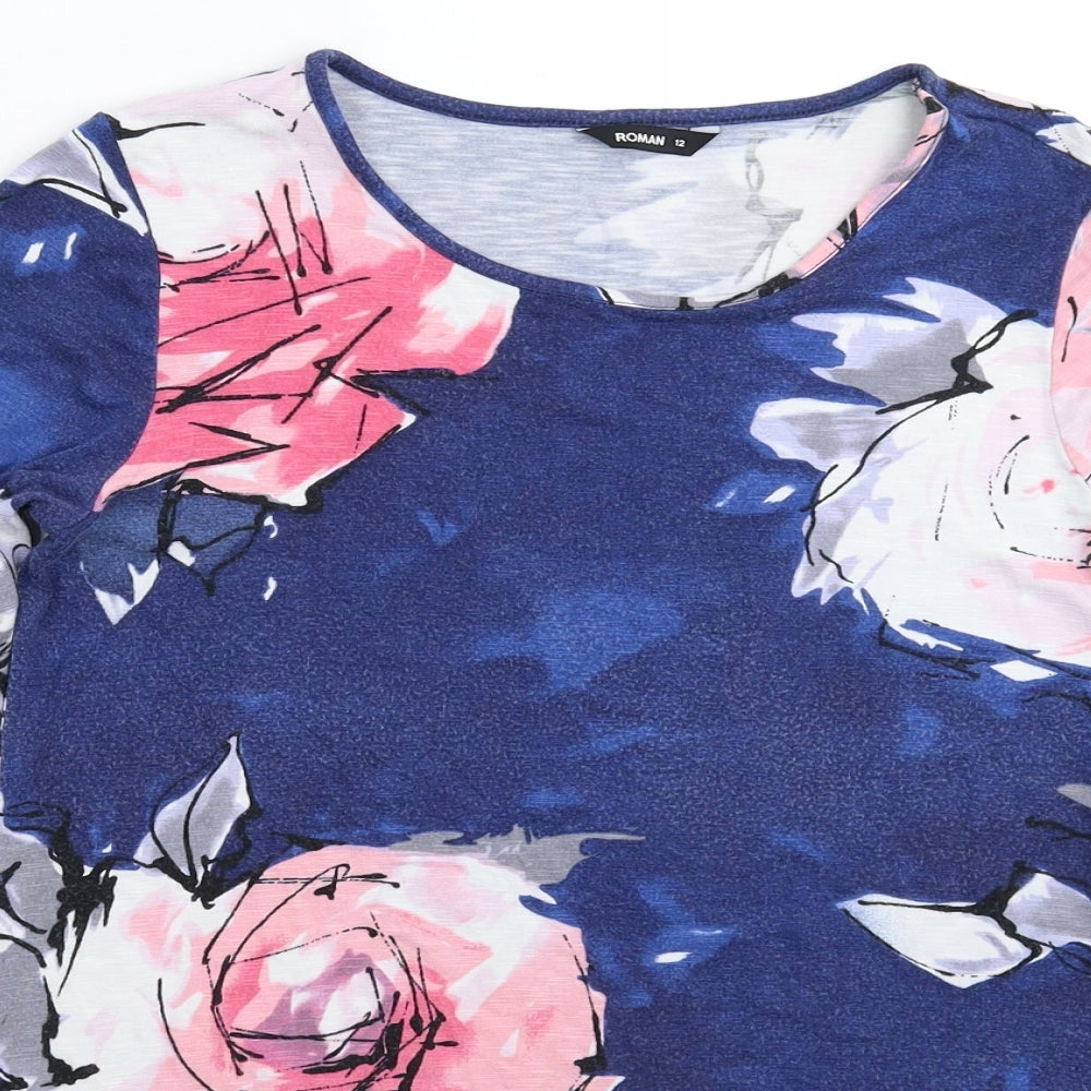 Roman Womens Multicoloured Floral  Basic T-Shirt Size 12