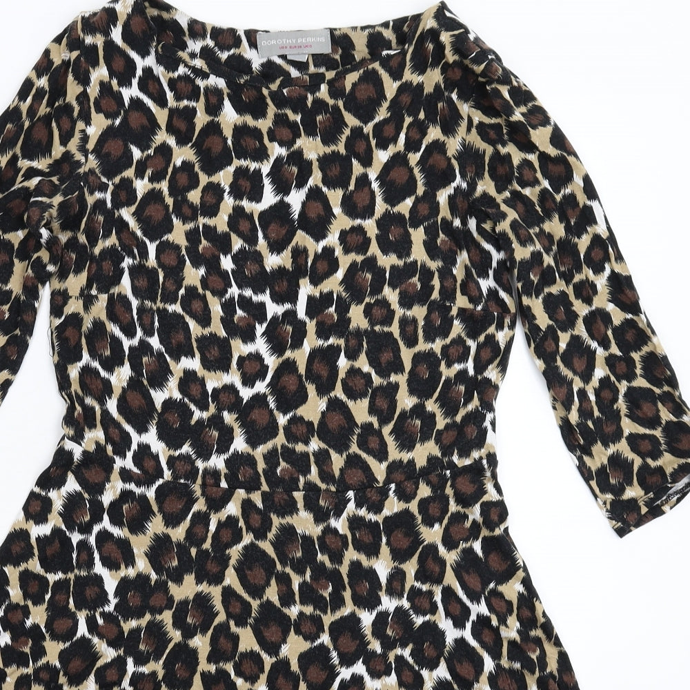 Dorothy Perkins Womens Multicoloured Animal Print  Fit & Flare  Size 10