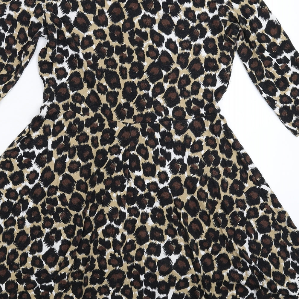 Dorothy Perkins Womens Multicoloured Animal Print  Fit & Flare  Size 10