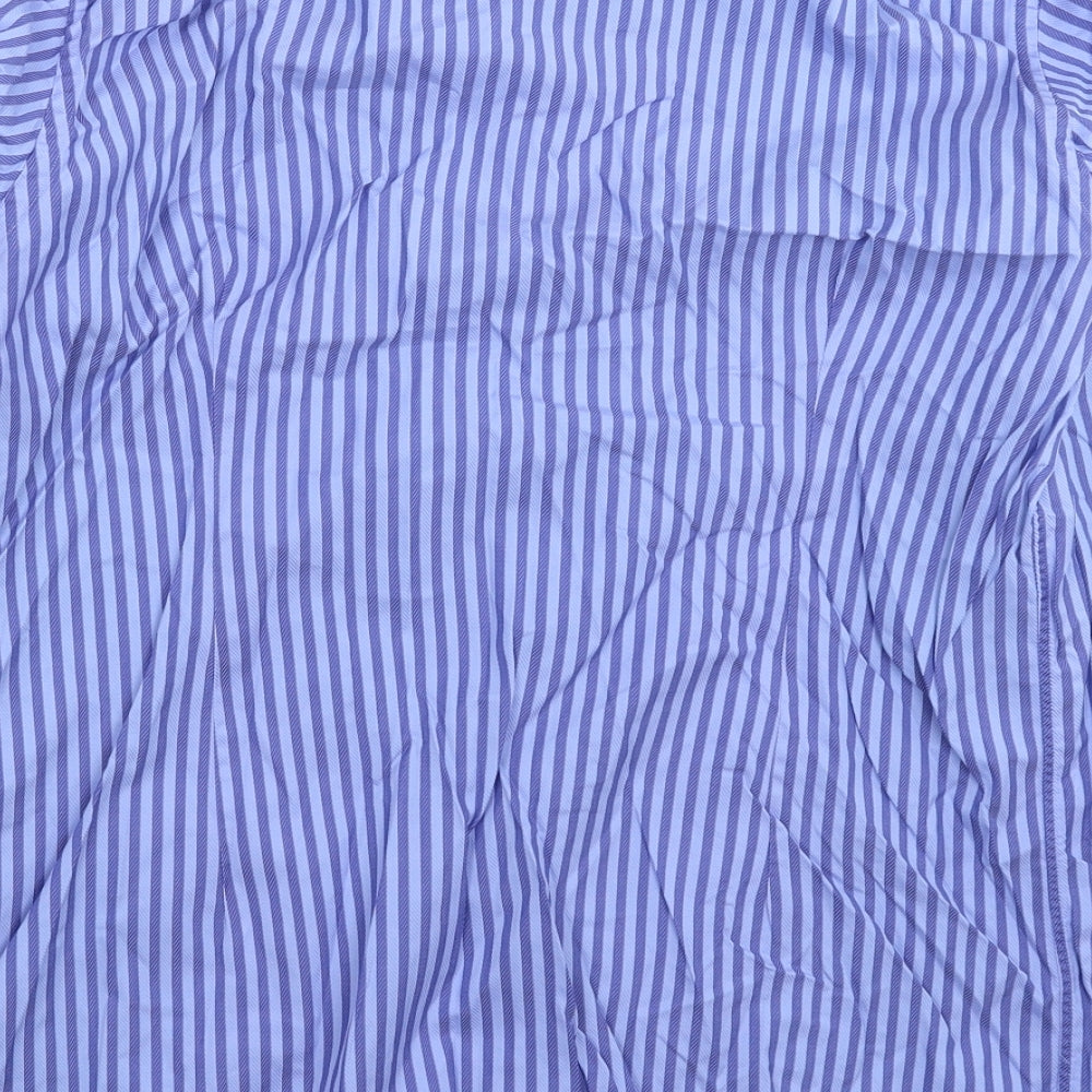 Etam Mens Blue Striped   Dress Shirt Size 16