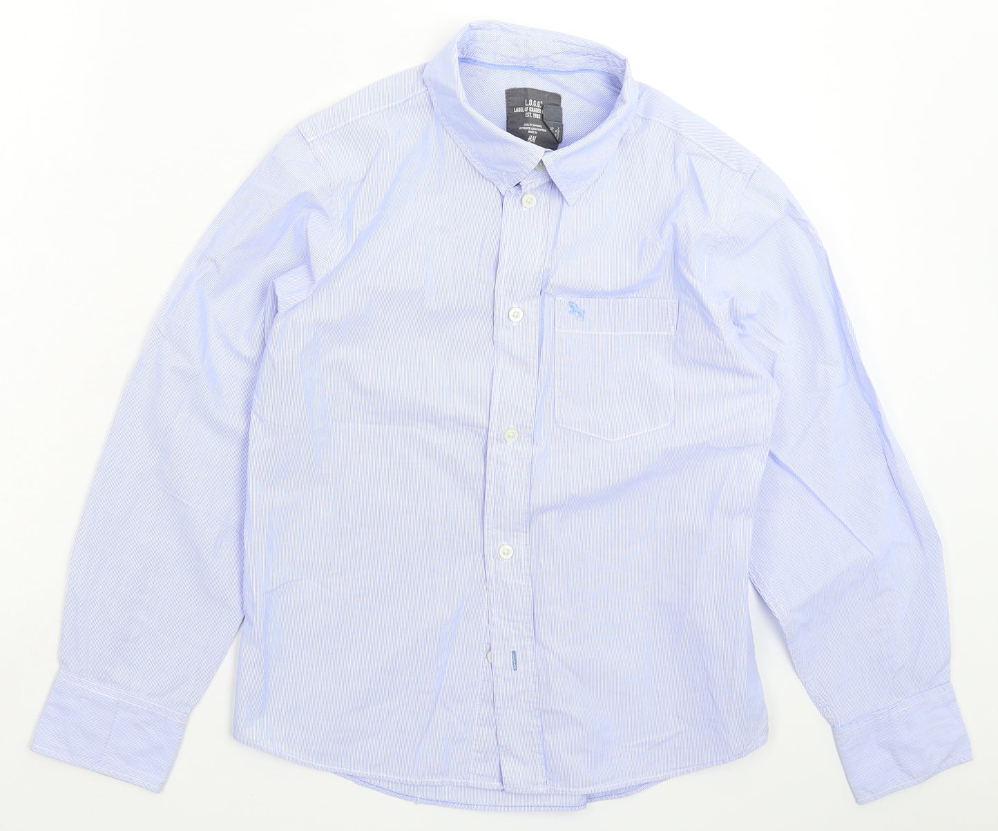 H&M Boys Blue Striped  Basic Button-Up Size 11-12 Years