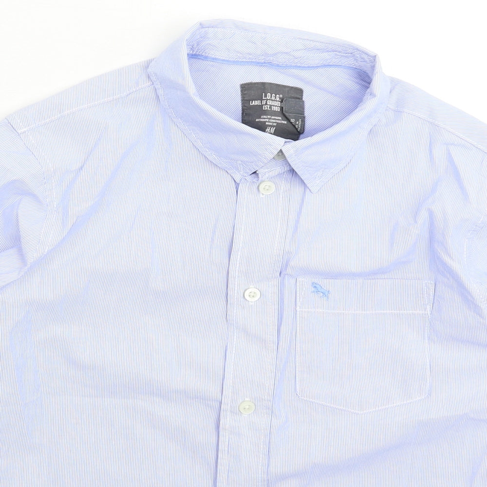 H&M Boys Blue Striped  Basic Button-Up Size 11-12 Years