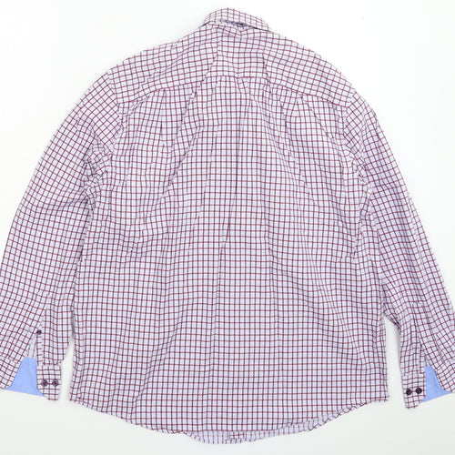 Tasso Ella Mens Purple Check   Dress Shirt Size 15
