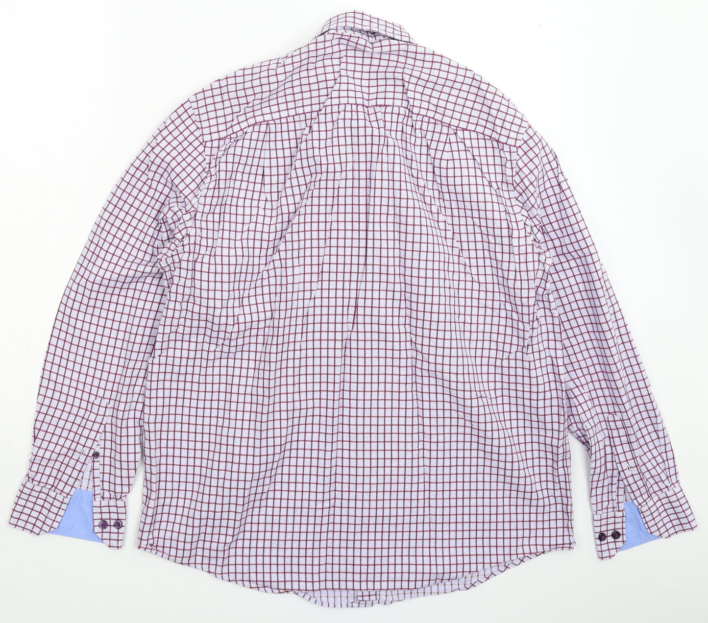 Tasso Ella Mens Purple Check   Dress Shirt Size 15
