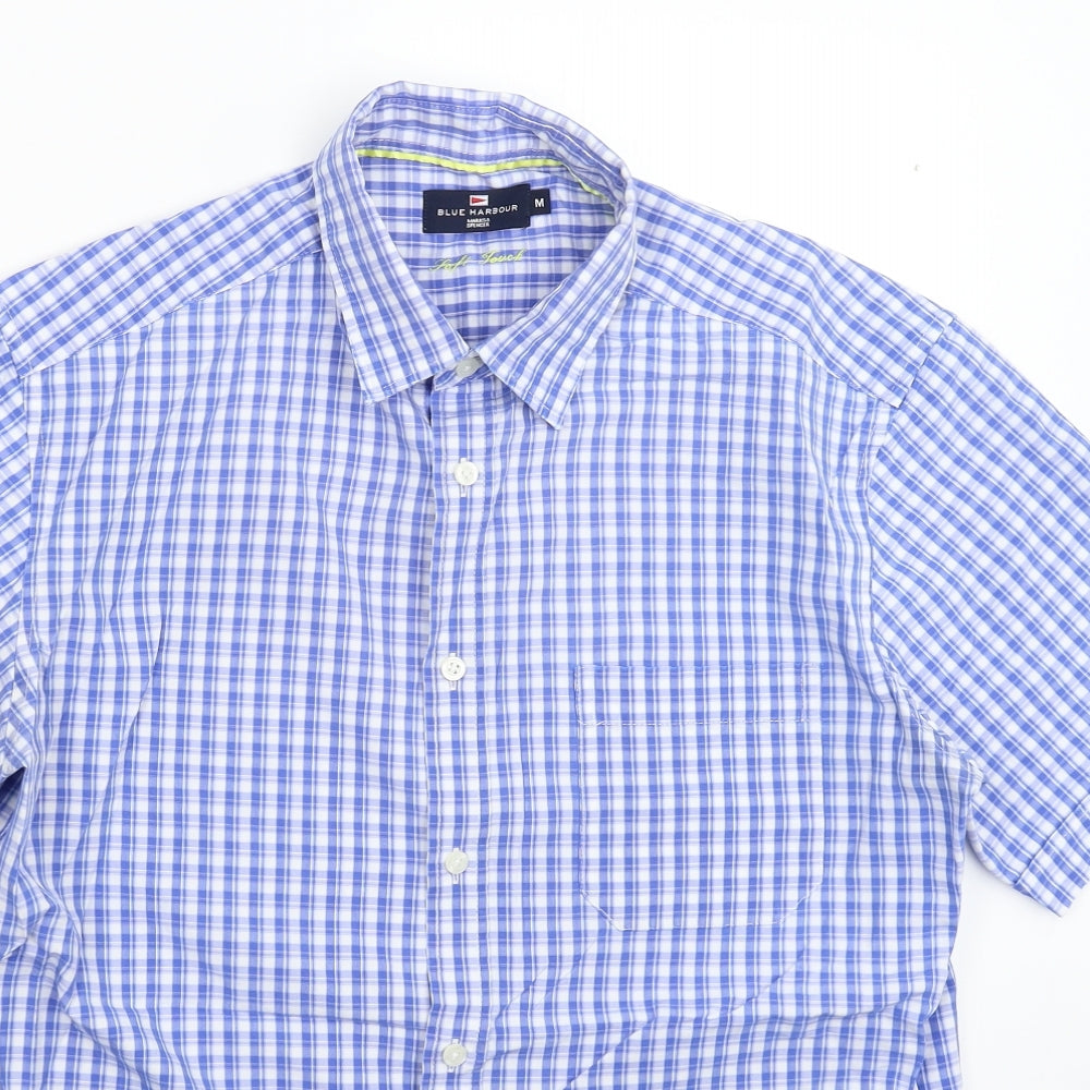 Blue Harbour Mens Blue Check   Button-Up Size M