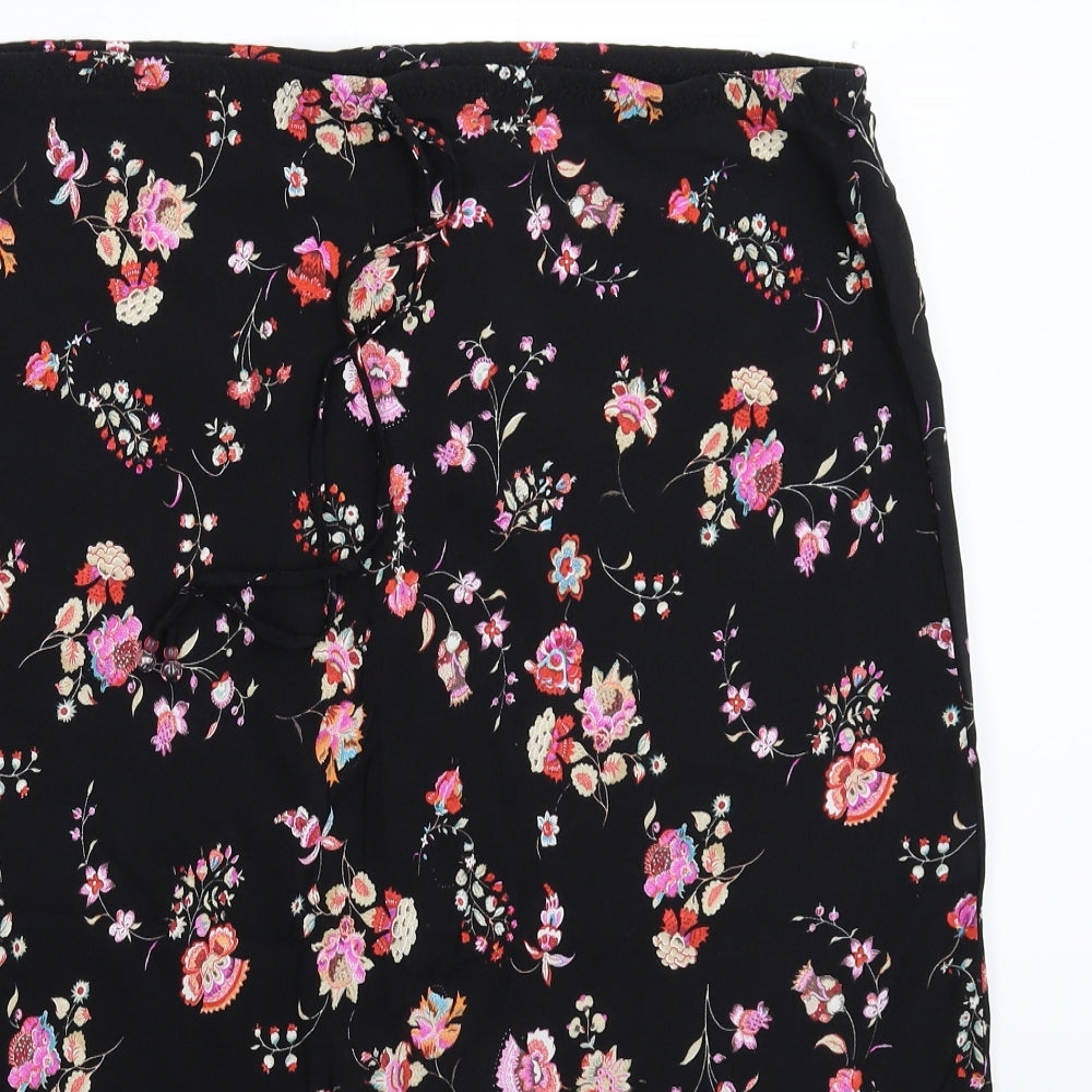 Marks and Spencer Womens Black Floral  Straight & Pencil Skirt Size 20