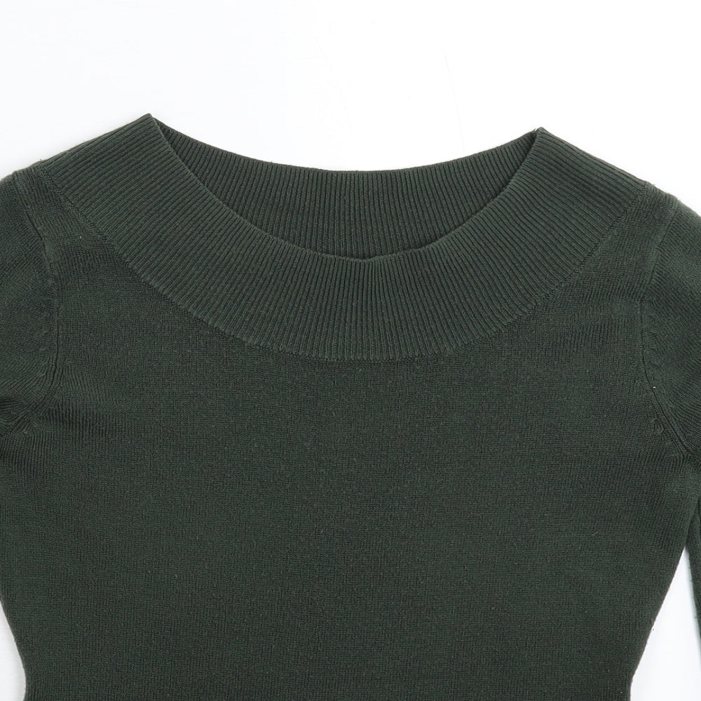 F&F Womens Green  Knit Pullover Jumper Size 10