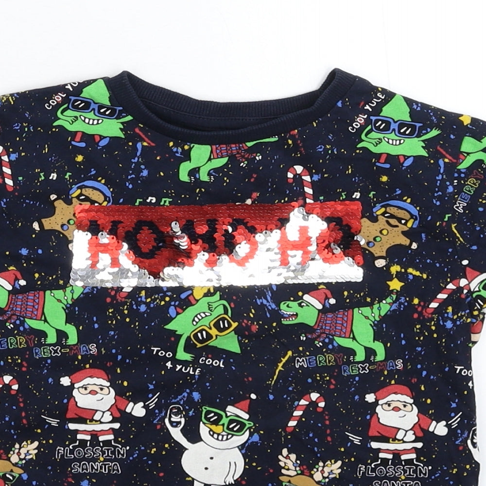 NEXT Boys Blue   Basic T-Shirt Size 4 Years  - Christmas