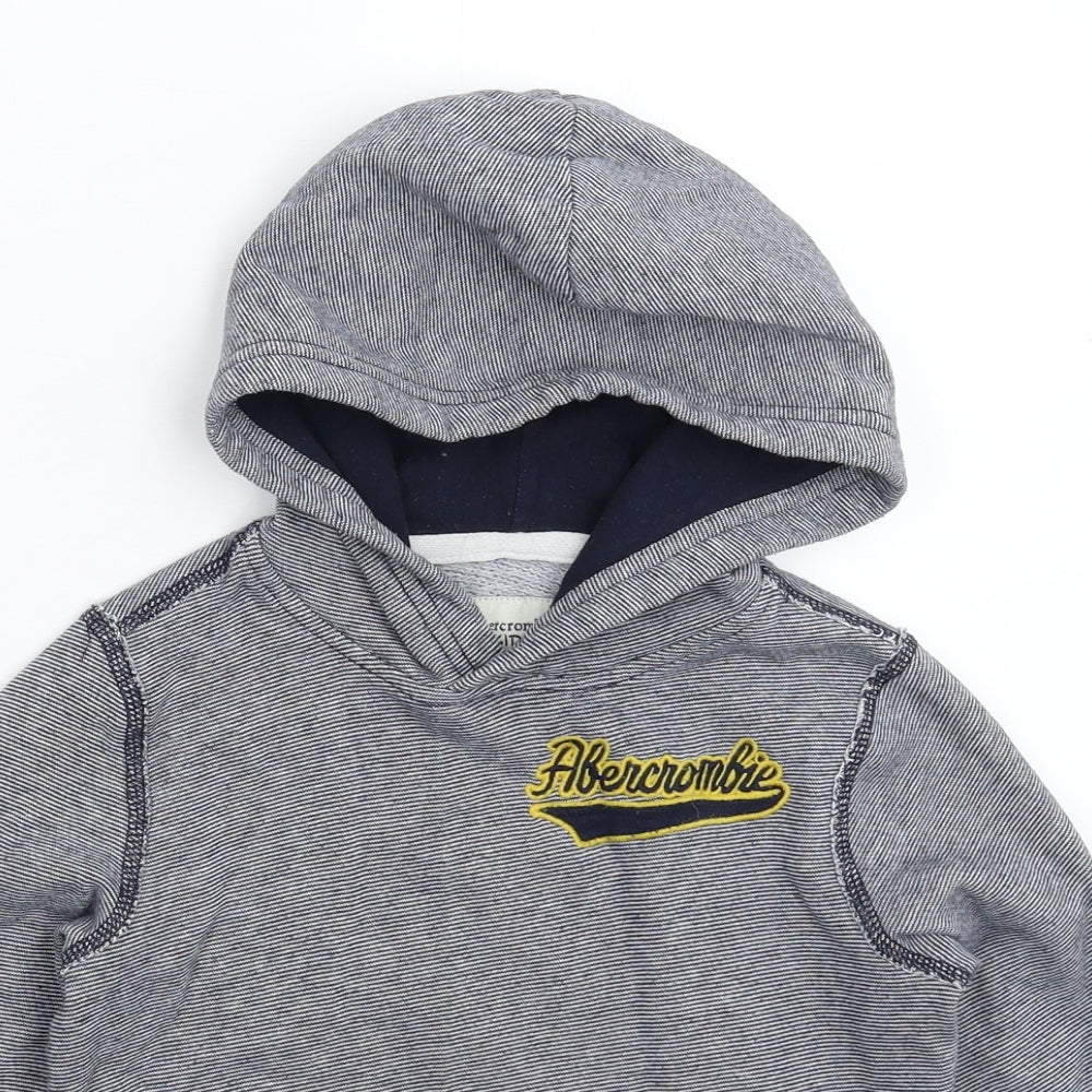 abercrombie kids Boys Blue Striped  Pullover Hoodie Size 5-6 Years