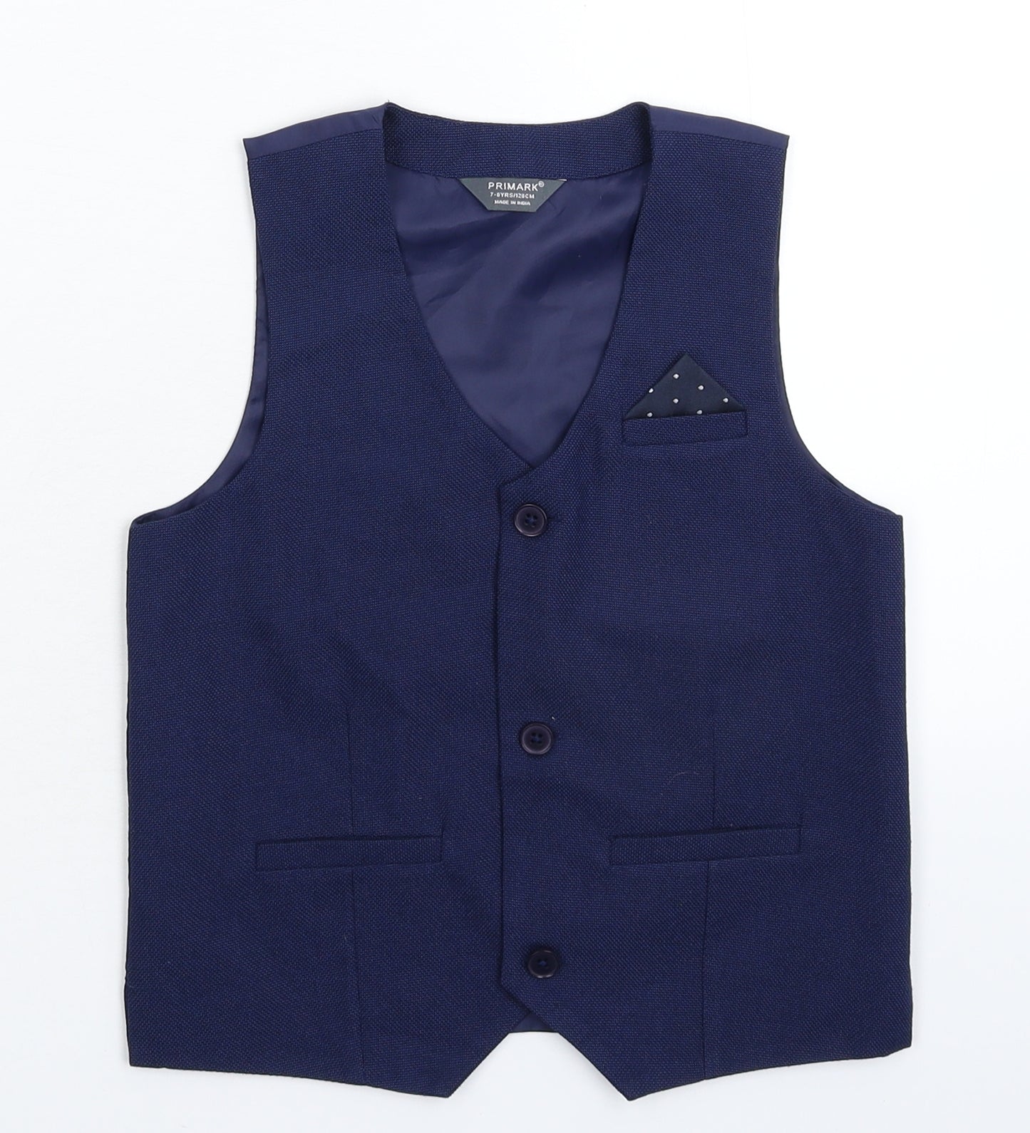 Primark Boys Blue   Jacket Waistcoat Size 7-8 Years