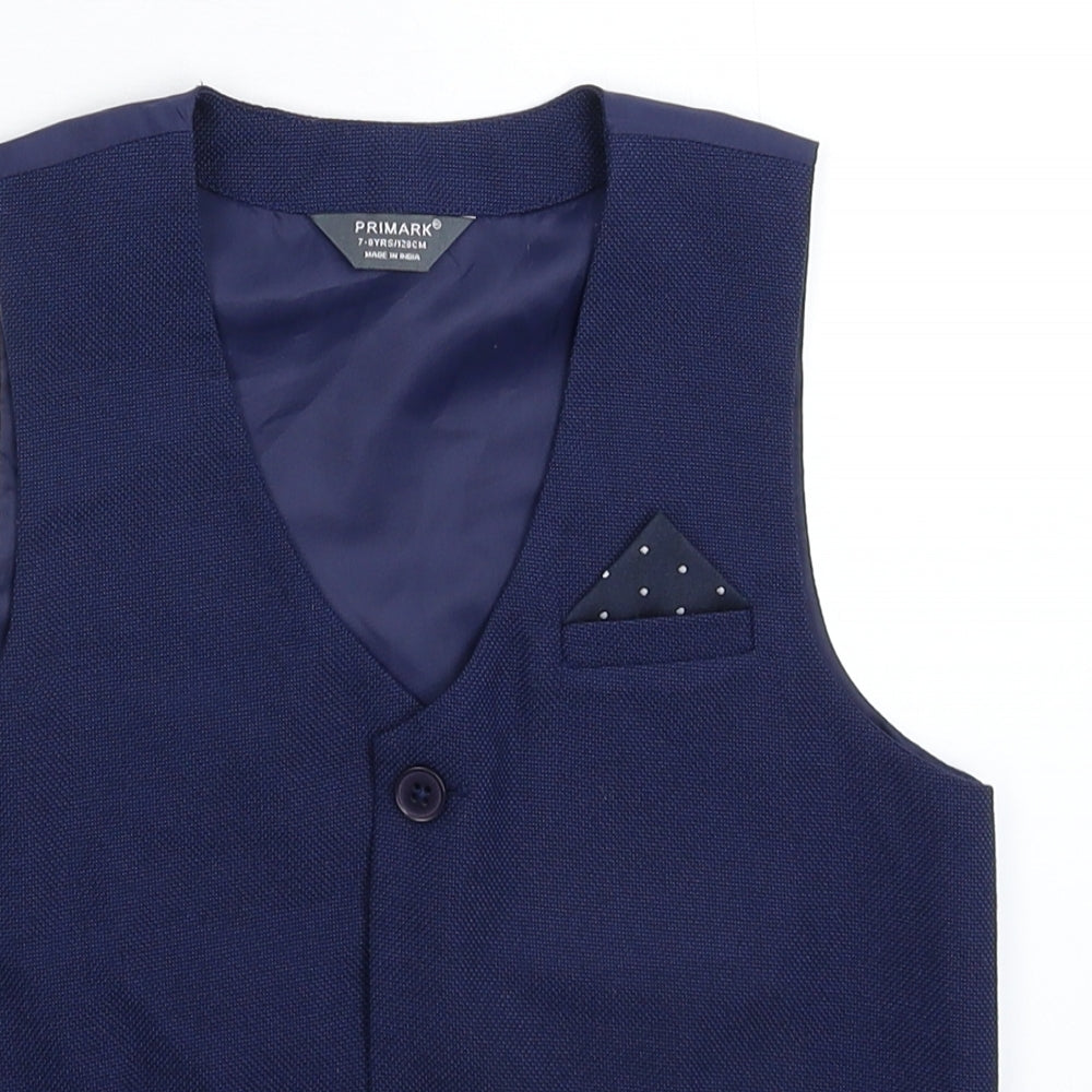 Primark Boys Blue   Jacket Waistcoat Size 7-8 Years