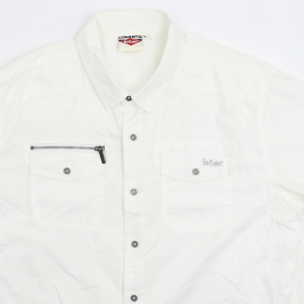 Lee Cooper Mens White    Button-Up Size XL