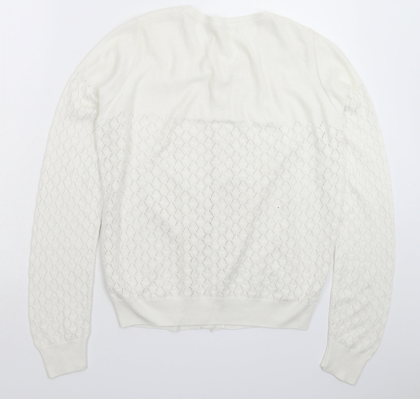 TU Womens White  Knit Cardigan Jumper Size 8