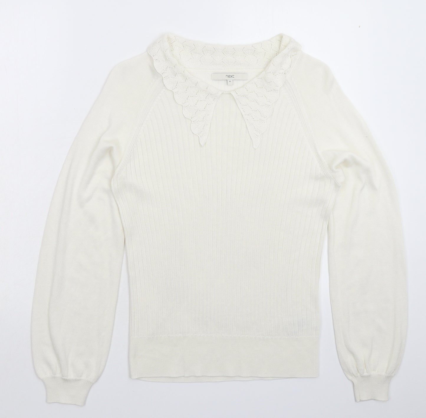 NEXT Womens White  Knit Pullover Jumper Size 10