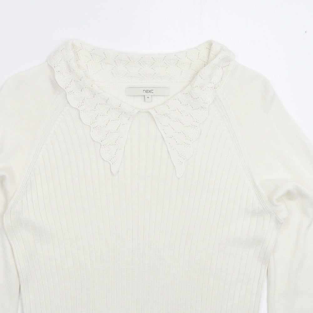 NEXT Womens White  Knit Pullover Jumper Size 10