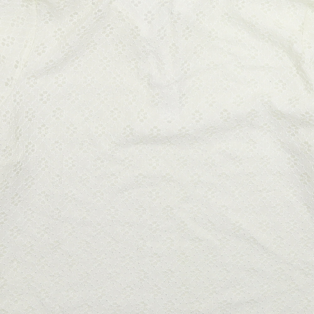 Bonmarché Womens White  Lace Basic Polo Size 20