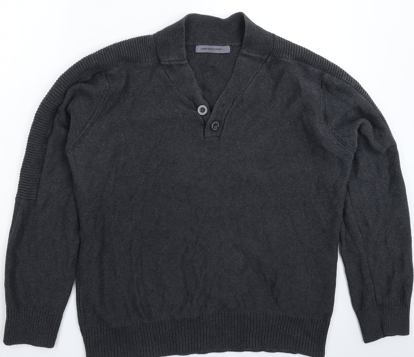 Cedar Wood State Mens Grey  Knit Pullover Jumper Size L