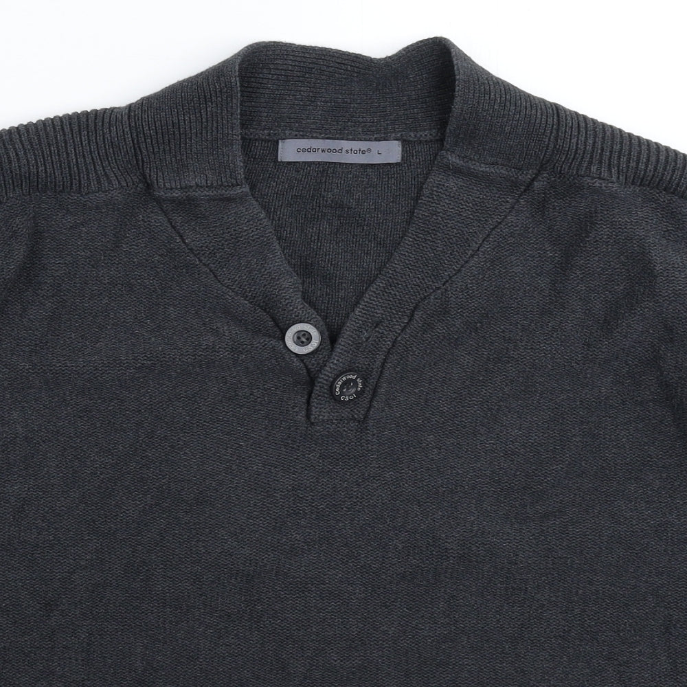 Cedar Wood State Mens Grey  Knit Pullover Jumper Size L