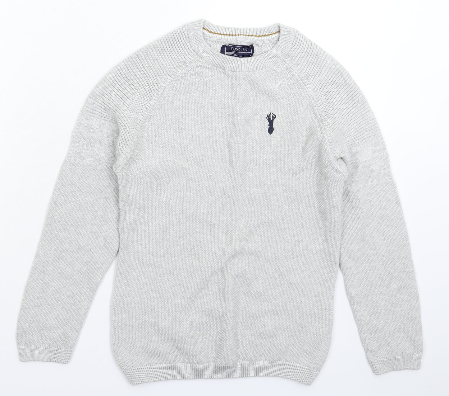 NEXT Boys Grey  Knit Pullover Jumper Size 8 Years