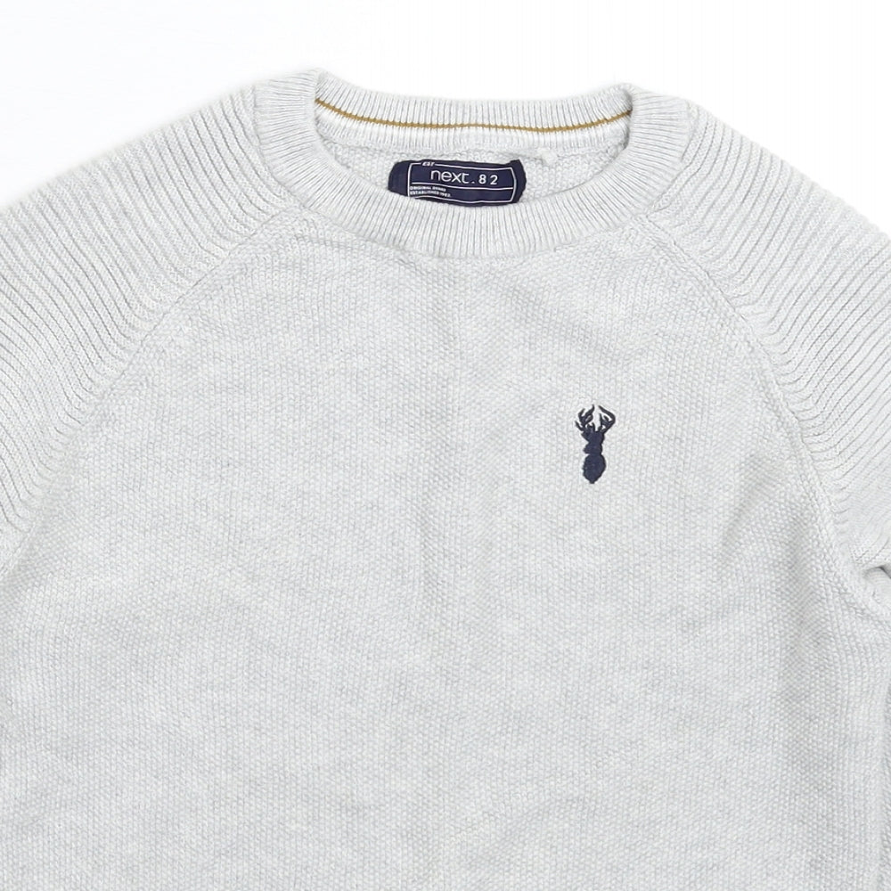 NEXT Boys Grey  Knit Pullover Jumper Size 8 Years