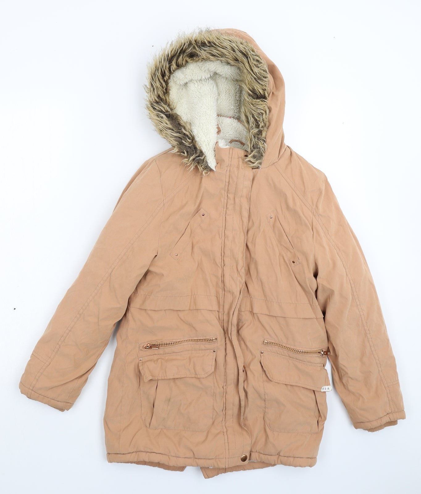 George Girls Beige   Parka Coat Size 10-11 Years