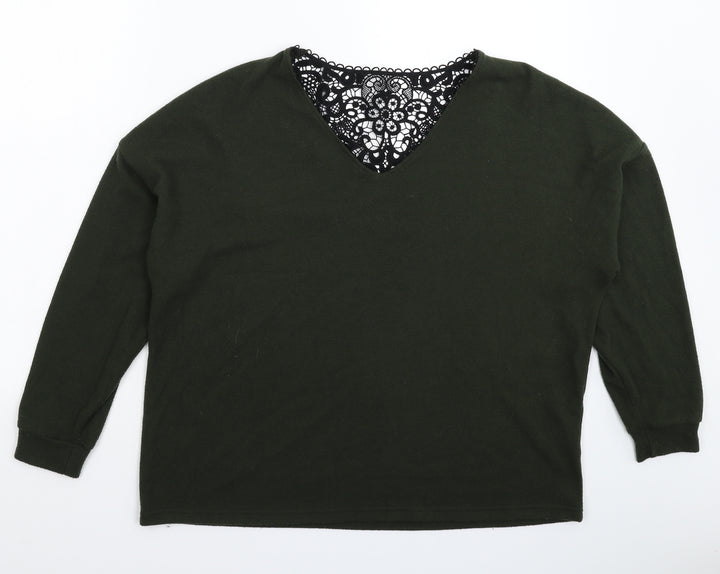 Dorothy Perkins Womens Green Knit Pullover Jumper Size 14
