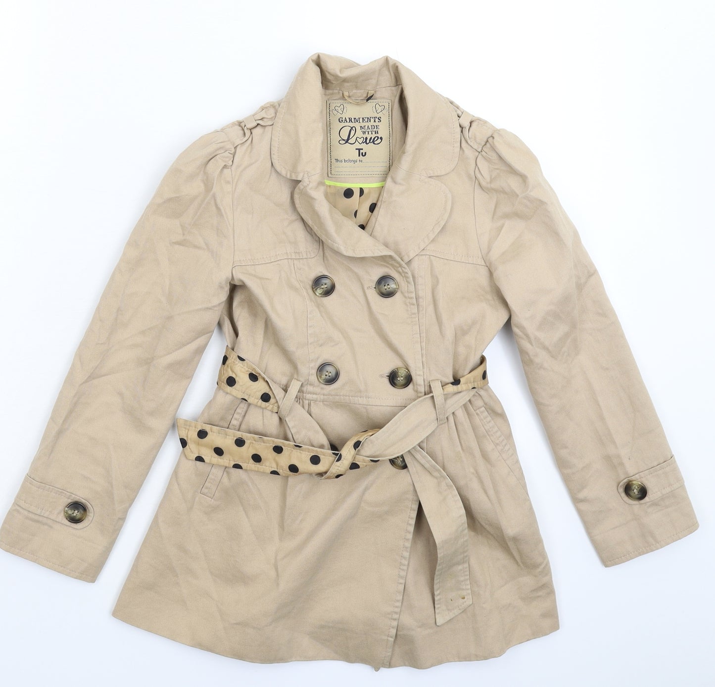 TU Girls Grey   Pea Coat Coat Size 7-8 Years
