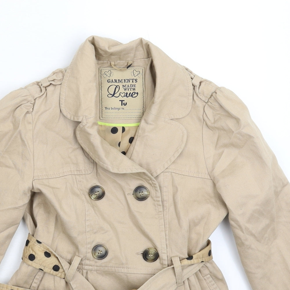 TU Girls Grey   Pea Coat Coat Size 7-8 Years