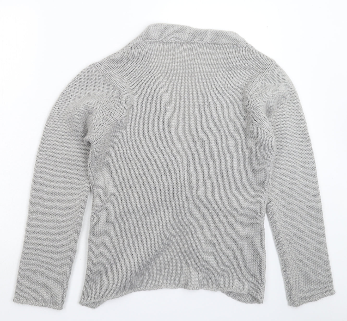 Per Una Womens Grey  Knit Cardigan Jumper Size 16