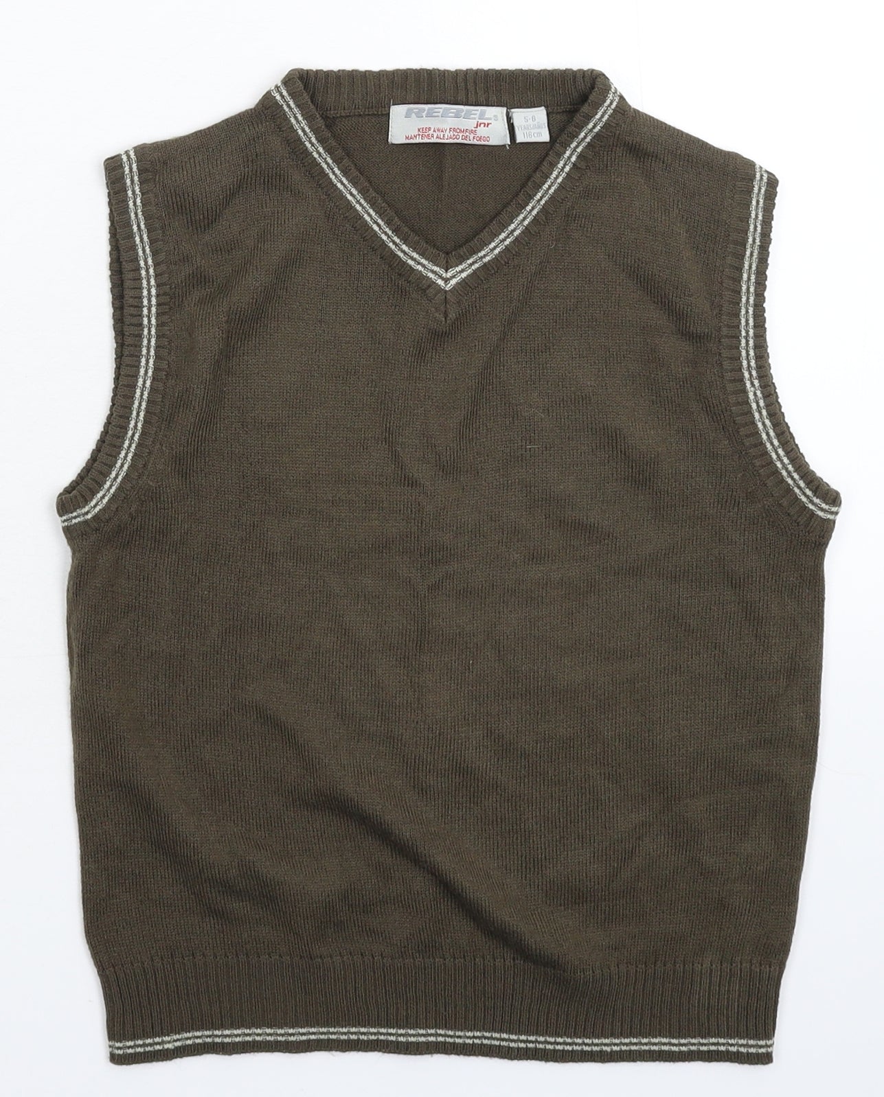 Rebel Boys Grey  Knit Pullover Jumper Size 5-6 Years