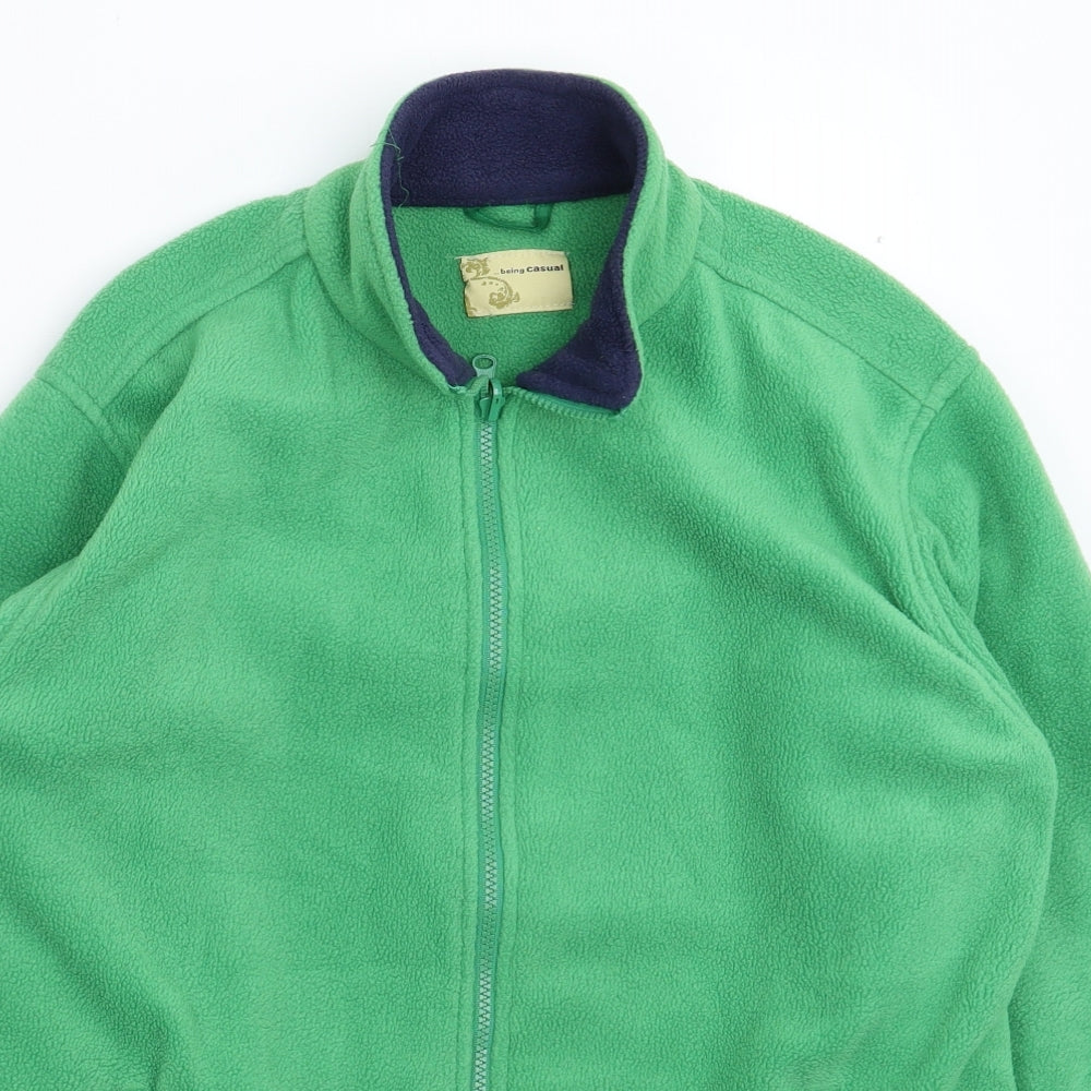 Being Casual Womens Green  Fleece Jacket  Size 14