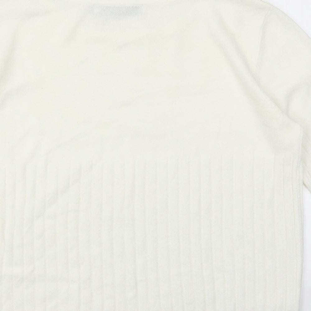 cashmasobt Womens White   Pullover Jumper Size S