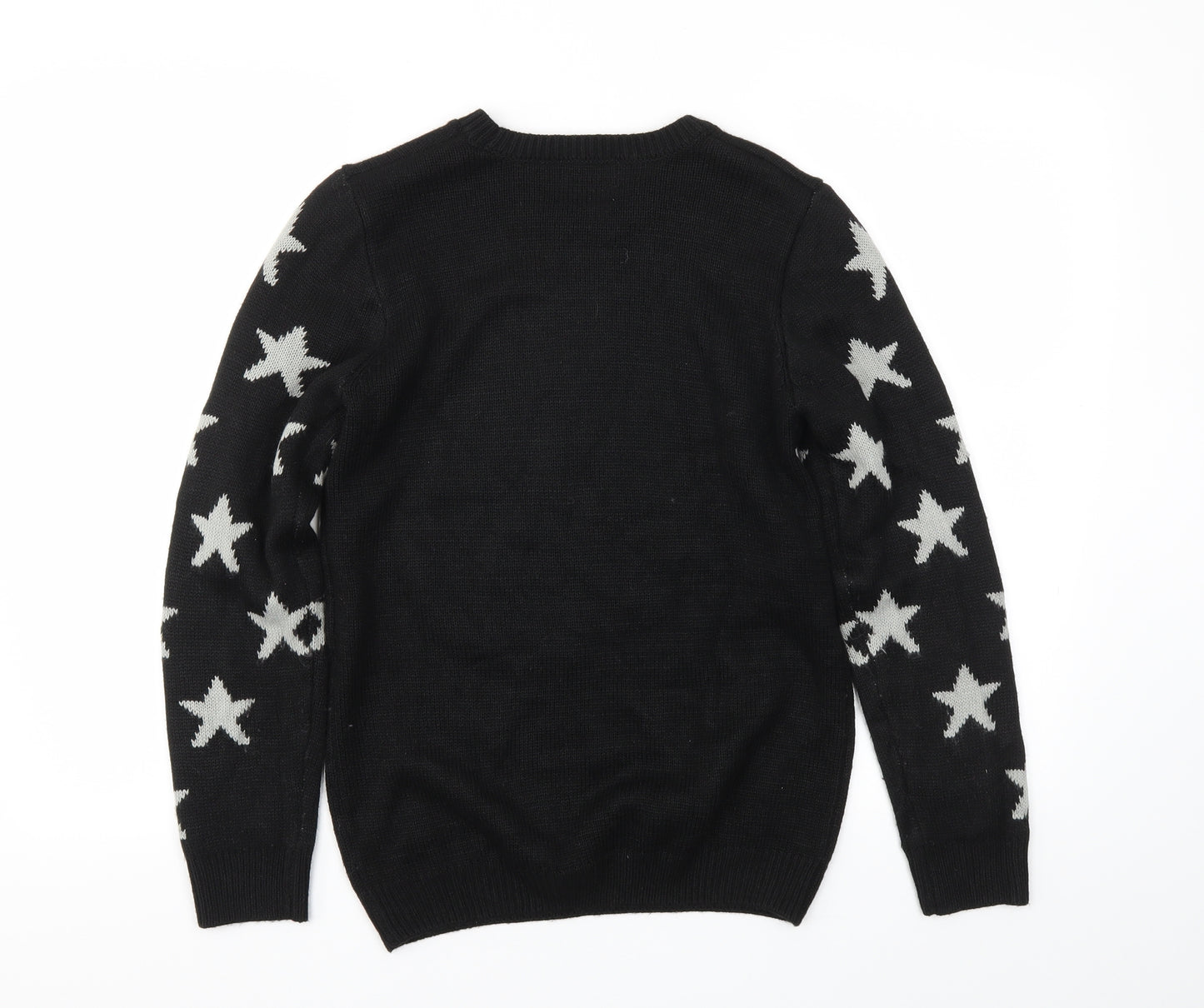 George Girls Black Animal Print  Pullover Jumper Size 13-14 Years