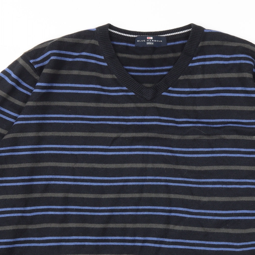 M&S Mens Multicoloured Striped  Pullover Sweatshirt Size M
